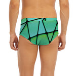Teal Stained Glass Mosaic Print Men's Briefs