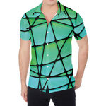 Teal Stained Glass Mosaic Print Men's Shirt