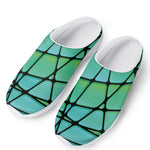 Teal Stained Glass Mosaic Print Mesh Casual Shoes