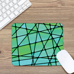 Teal Stained Glass Mosaic Print Mouse Pad