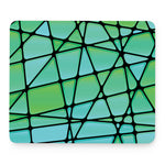 Teal Stained Glass Mosaic Print Mouse Pad