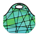 Teal Stained Glass Mosaic Print Neoprene Lunch Bag