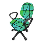 Teal Stained Glass Mosaic Print Office Chair Cover
