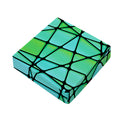 Teal Stained Glass Mosaic Print Outdoor Seat Cushion Cover