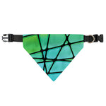 Teal Stained Glass Mosaic Print Over The Collar Dog Bandana