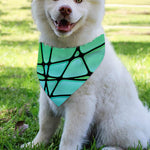 Teal Stained Glass Mosaic Print Over The Collar Dog Bandana