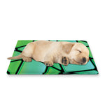 Teal Stained Glass Mosaic Print Pet Cooling Mat Cover