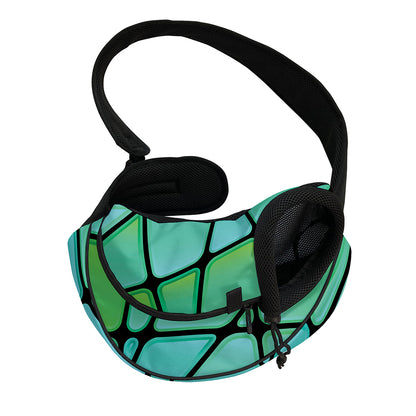 Teal Stained Glass Mosaic Print Pet Sling Carrier