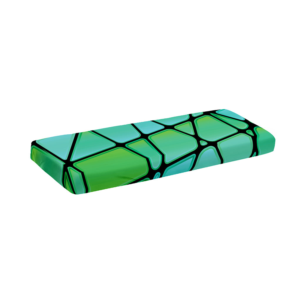 Teal Stained Glass Mosaic Print Piano Keyboard Cover