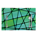 Teal Stained Glass Mosaic Print Placemat