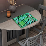 Teal Stained Glass Mosaic Print Placemat