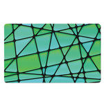 Teal Stained Glass Mosaic Print Polyester Doormat