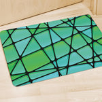 Teal Stained Glass Mosaic Print Polyester Doormat