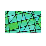 Teal Stained Glass Mosaic Print Polyester Flag
