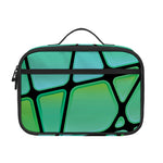Teal Stained Glass Mosaic Print Portable Lunch Bag