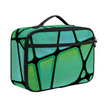 Teal Stained Glass Mosaic Print Portable Lunch Bag
