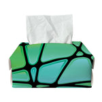 Teal Stained Glass Mosaic Print Rectangle Tissue Box Cover