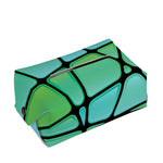 Teal Stained Glass Mosaic Print Rectangle Tissue Box Cover