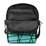 Teal Stained Glass Mosaic Print Rectangular Crossbody Bag