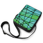 Teal Stained Glass Mosaic Print Rectangular Crossbody Bag