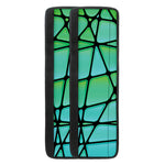 Teal Stained Glass Mosaic Print Refrigerator Handle Covers