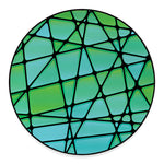 Teal Stained Glass Mosaic Print Round Floor Mat