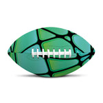 Teal Stained Glass Mosaic Print Rugby Ball
