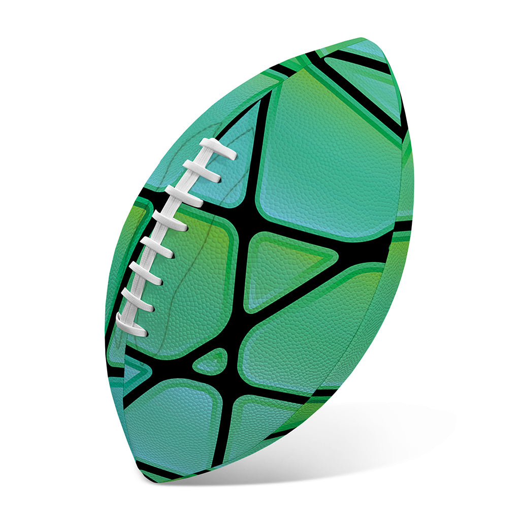 Teal Stained Glass Mosaic Print Rugby Ball