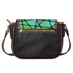 Teal Stained Glass Mosaic Print Saddle Bag