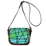 Teal Stained Glass Mosaic Print Saddle Bag