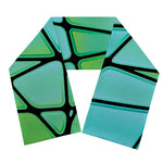 Teal Stained Glass Mosaic Print Scarf