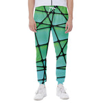 Teal Stained Glass Mosaic Print Scuba Joggers