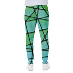 Teal Stained Glass Mosaic Print Scuba Joggers