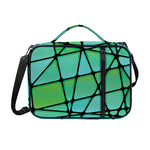 Teal Stained Glass Mosaic Print Shoulder Strap Bible Bag