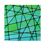 Teal Stained Glass Mosaic Print Silk Bandana