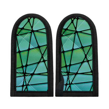 Teal Stained Glass Mosaic Print Skillet Handle Cover