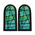 Teal Stained Glass Mosaic Print Skillet Handle Cover