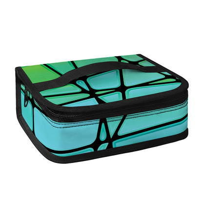 Teal Stained Glass Mosaic Print Small Lunch Bag