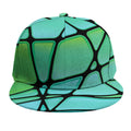 Teal Stained Glass Mosaic Print Snapback Cap