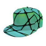 Teal Stained Glass Mosaic Print Snapback Cap