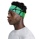 Teal Stained Glass Mosaic Print Sports Headband