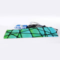 Teal Stained Glass Mosaic Print Sports Towel