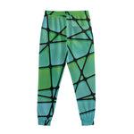 Teal Stained Glass Mosaic Print Sweatpants