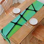 Teal Stained Glass Mosaic Print Table Runner