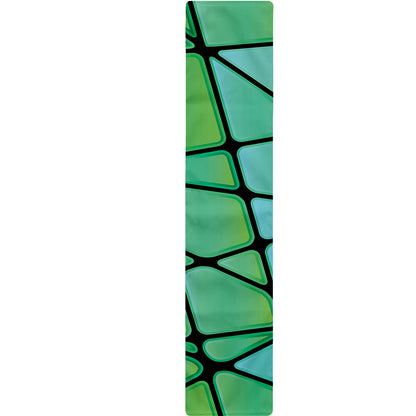 Teal Stained Glass Mosaic Print Table Runner