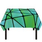 Teal Stained Glass Mosaic Print Tablecloth