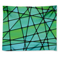 Teal Stained Glass Mosaic Print Tapestry