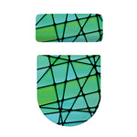 Teal Stained Glass Mosaic Print Toilet Lid And Tank Cover Set