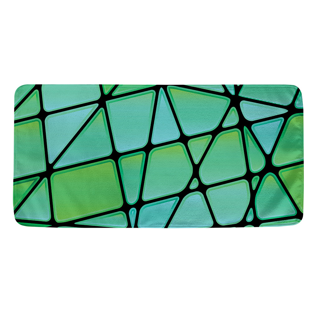 Teal Stained Glass Mosaic Print Towel
