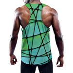 Teal Stained Glass Mosaic Print Training Tank Top
